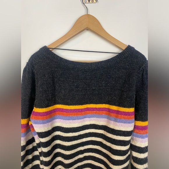 Free People Complete Me Striped Pullover in Black multicolor size S oversized - Picture 10 of 12